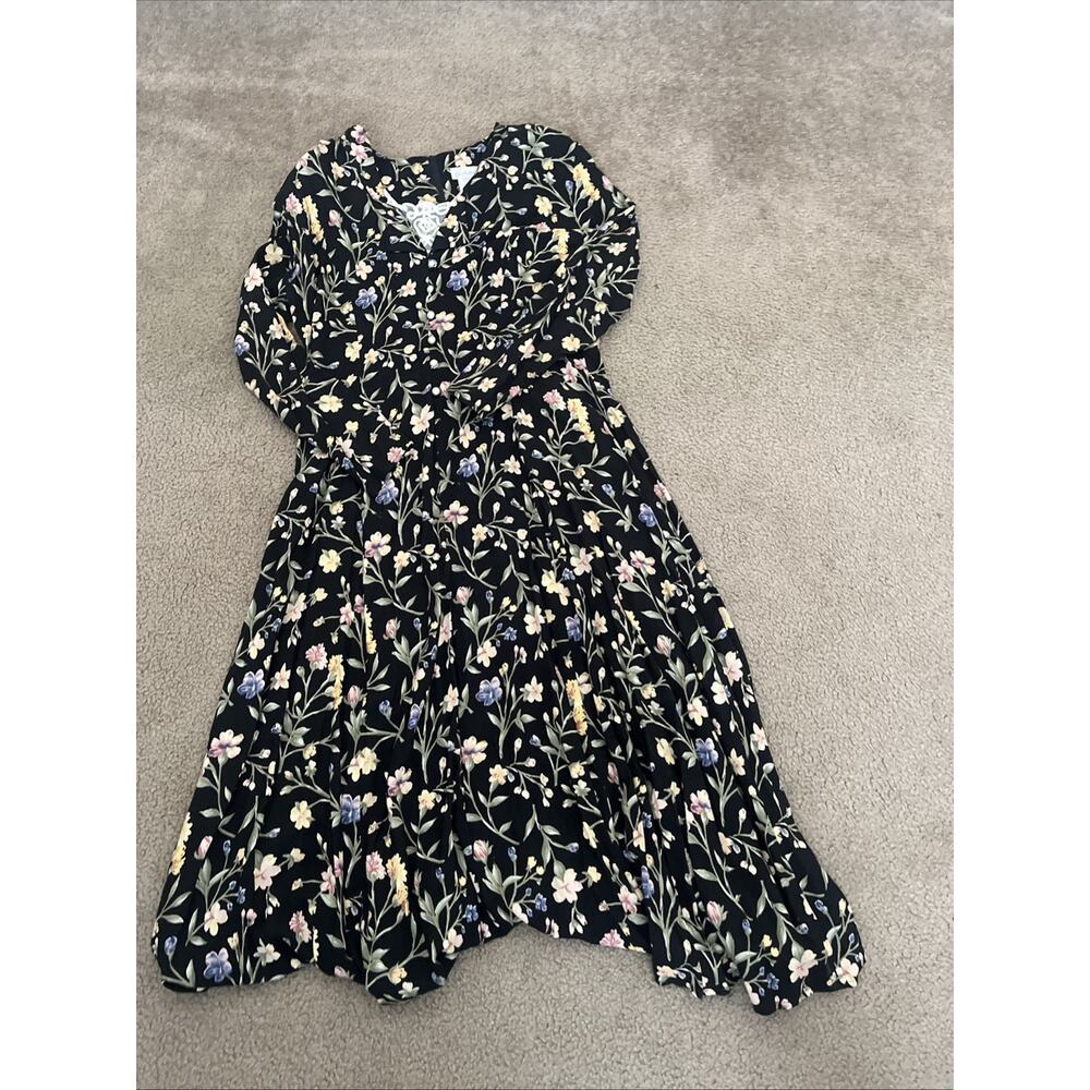 Vintage 90s Fredericks of Hollywood Maxi Dress 13/14 Floral Cottage/Grannycore - Picture 3 of 9
